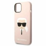 Karl Lagerfeld KLHCP14MSLKHLP Pink Silicone Karl`s Head Kryt iPhone 14 Plus