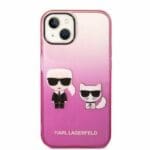 Karl Lagerfeld KLHCP14MTGKCP Pink Gradient Ikonik Karl & Choupette Kryt iPhone 14 Plus