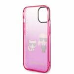 Karl Lagerfeld KLHCP14MTGKCP Pink Gradient Ikonik Karl & Choupette Kryt iPhone 14 Plus