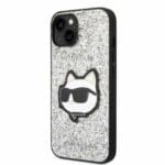 Karl Lagerfeld KLHCP14SG2CPS Silver Glitter Choupette Patch Kryt iPhone 14