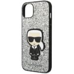 Karl Lagerfeld KLHCP14SGFKPG Hardcase Silver Glitter Flakes Ikonik Kryt iPhone 14
