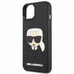 Karl Lagerfeld KLHCP14SKH3DBK Black 3D Rubber Karl`s Head Kryt iPhone 14