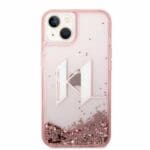 Karl Lagerfeld KLHCP14SLBKLCP Pink Liquid Glitter Big KL Kryt iPhone 14