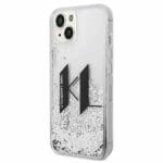 Karl Lagerfeld KLHCP14SLBKLCS Silver Liquid Glitter Big KL Kryt iPhone 14