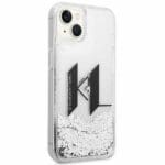 Karl Lagerfeld KLHCP14SLBKLCS Silver Liquid Glitter Big KL Kryt iPhone 14