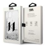 Karl Lagerfeld KLHCP14SLBKLCS Silver Liquid Glitter Big KL Kryt iPhone 14