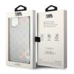 Karl Lagerfeld KLHCP14SLGMMSV3 Silver Monogram Iridescent Kryt iPhone 14