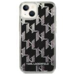 Karl Lagerfeld KLHCP14SLMNMK Black Liquid Glitter Monogram Kryt iPhone 14