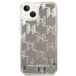 Karl Lagerfeld KLHCP14SLMNMS Silver Liquid Glitter Monogram Kryt iPhone 14