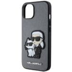 Karl Lagerfeld KLHCP14SSANKCPG Hardcase Silver Saffiano Karl & Choupette Kryt iPhone 14