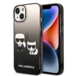 Karl Lagerfeld KLHCP14STGKCK Black Gradient Ikonik Karl & Choupette Kryt iPhone 14