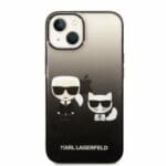 Karl Lagerfeld KLHCP14STGKCK Black Gradient Ikonik Karl & Choupette Kryt iPhone 14