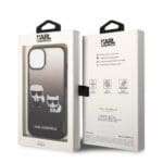Karl Lagerfeld KLHCP14STGKCK Black Gradient Ikonik Karl & Choupette Kryt iPhone 14