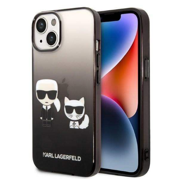 Karl Lagerfeld KLHCP14STGKCK Black Gradient Ikonik Karl & Choupette Kryt iPhone 14