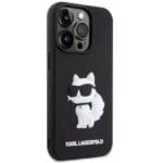 Karl Lagerfeld KLHCP14X3DRKHNK Black Hardcase Rubber Choupette 3D Kryt iPhone 14 Pro Max