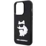 Karl Lagerfeld KLHCP14X3DRKHNK Black Hardcase Rubber Choupette 3D Kryt iPhone 14 Pro Max