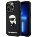 Karl Lagerfeld KLHCP14X3DRKINK Black Hardcase Rubber Ikonik 3D Kryt iPhone 14 Pro Max