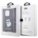 Karl Lagerfeld KLHCP14XCSAKHPCK Hardcase Black Crossbody Saffiano Monogram Choupette Kryt iPhone 14 Pro Max