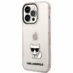 Karl Lagerfeld KLHCP14XCTTRI Pink Transparent Choupette Body Kryt iPhone 14 Pro Max