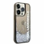 Karl Lagerfeld KLHCP14XLCKVK Black Liquid Glitter Elong Kryt iPhone 14 Pro Max