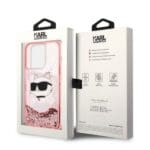 Karl Lagerfeld KLHCP14XLNCHCP Pink Glitter Choupette Head Kryt iPhone 14 Pro Max