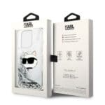 Karl Lagerfeld KLHCP14XLNCHCS Silver Glitter Choupette Head Kryt iPhone 14 Pro Max