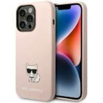 Karl Lagerfeld KLHCP14XSLCTPI Light Pink Silicone Choupette Body Kryt iPhone 14 Pro Max