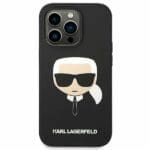 Karl Lagerfeld KLHCP14XSLKHBK Black Silicone Karl`s Head Kryt iPhone 14 Pro Max
