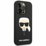 Karl Lagerfeld KLHCP14XSLKHBK Black Silicone Karl`s Head Kryt iPhone 14 Pro Max