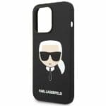 Karl Lagerfeld KLHCP14XSLKHBK Black Silicone Karl`s Head Kryt iPhone 14 Pro Max