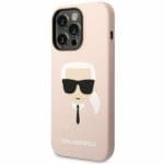 Karl Lagerfeld KLHCP14XSLKHLP Pink Silicone Karl`s Head Kryt iPhone 14 Pro Max