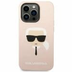 Karl Lagerfeld KLHCP14XSLKHLP Pink Silicone Karl`s Head Kryt iPhone 14 Pro Max
