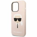 Karl Lagerfeld KLHCP14XSLKHLP Pink Silicone Karl`s Head Kryt iPhone 14 Pro Max