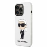 Karl Lagerfeld KLHCP14XSNIKBCH White Silicone Ikonik Kryt iPhone 14 Pro Max