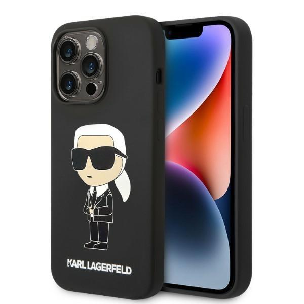 Karl Lagerfeld KLHCP14XSNIKBCK Black Silicone Ikonik Kryt iPhone 14 Pro Max