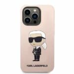 Karl Lagerfeld KLHCP14XSNIKBCP Pink Silicone Ikonik Kryt iPhone 14 Pro Max