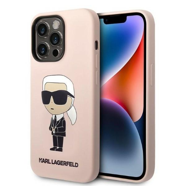 Karl Lagerfeld KLHCP14XSNIKBCP Pink Silicone Ikonik Kryt iPhone 14 Pro Max