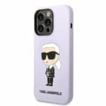 Karl Lagerfeld KLHCP14XSNIKBCU Purple Silicone Ikonik Kryt iPhone 14 Pro Max