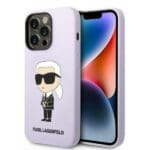 Karl Lagerfeld KLHCP14XSNIKBCU Purple Silicone Ikonik Kryt iPhone 14 Pro Max