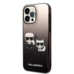 Karl Lagerfeld KLHCP14XTGKCK Hardcase Black Gradient Ikonik Karl & Choupette Kryt iPhone 14 Pro Max