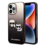 Karl Lagerfeld KLHCP14XTGKCK Hardcase Black Gradient Ikonik Karl & Choupette Kryt iPhone 14 Pro Max