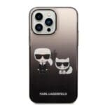 Karl Lagerfeld KLHCP14XTGKCK Hardcase Black Gradient Ikonik Karl & Choupette Kryt iPhone 14 Pro Max