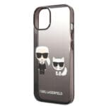 Karl Lagerfeld KLHCP14XTGKCK Hardcase Black Gradient Ikonik Karl & Choupette Kryt iPhone 14 Pro Max