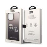 Karl Lagerfeld KLHCP14XTGKCK Hardcase Black Gradient Ikonik Karl & Choupette Kryt iPhone 14 Pro Max