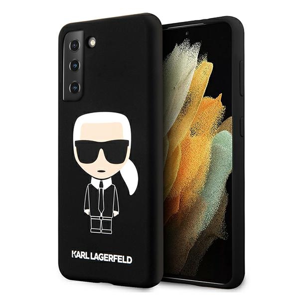 Karl Lagerfeld KLHCS21MSLFKBK Black Silicone Iconic Kryt Samsung S21 Plus