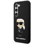 Karl Lagerfeld KLHCS23SSNIKBCK HardCase Black Silicone Ikonik Kryt Samsung S23