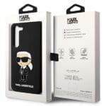 Karl Lagerfeld KLHCS23SSNIKBCK HardCase Black Silicone Ikonik Kryt Samsung S23