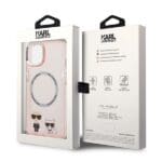Karl Lagerfeld KLHMP14SHKCP Pink Karl & Choupette Aluminium MagSafe Kryt iPhone 14