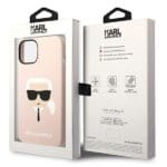 Karl Lagerfeld KLHMP14SSLKHLP Light Pink Silicone Karl`s Head MagSafe Kryt iPhone 14