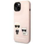 Karl Lagerfeld KLHMP14SSSKCI Light Pink Silicone Karl & Choupette MagSafe Kryt iPhone 14